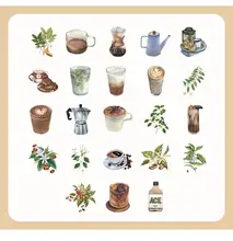 Vintage Coffee Shop Stickers 45pcs #6