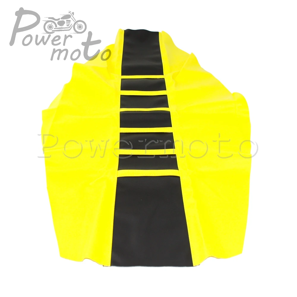 Off-road Dirt Bike Gripper Soft Seat Rubber Cover Yellow For Honda Yamaha Suzuki DRZ RMZ WR YZF TTR 85 125 150 250 426 450 500
