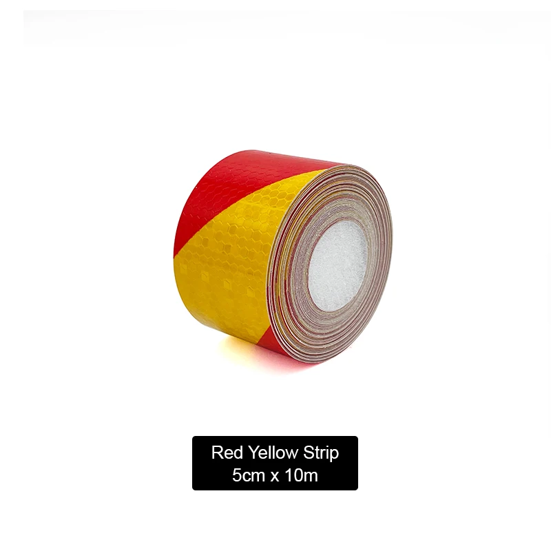 Roadstar 5CMx10M reflecterende waarschuwingstape met twillprint, glanzende autoveiligheidstape voor verbeterde zichtbaarheid