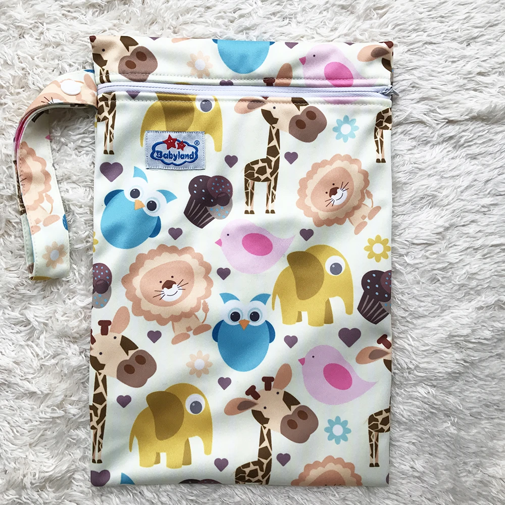 Onsale-bolsa de fraldas impermeável, multifuncional, fecho com zíper, 20x30cm, várias cores