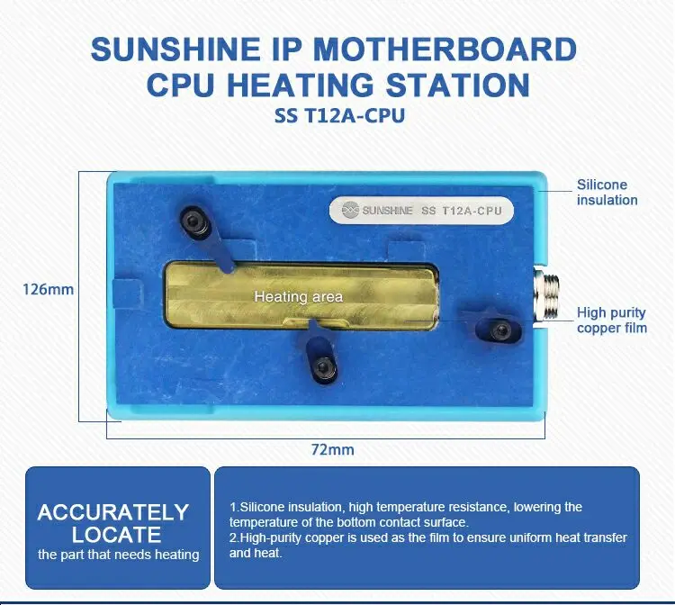 Estação de aquecimento separador mãe para iPhone, desmontagem removedor de cola, CPU IC Chips, SS-T12A, X, XS, XS MAX