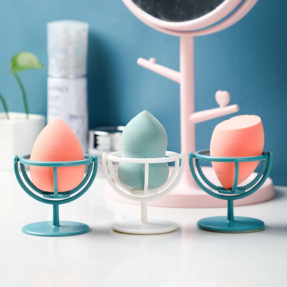 Puff Holder 360° Rotatable wall-mounted Sponge Gourd Powder Puff Shelf Makeup Beauty Egg Storage Rack Make Up Storage Tools