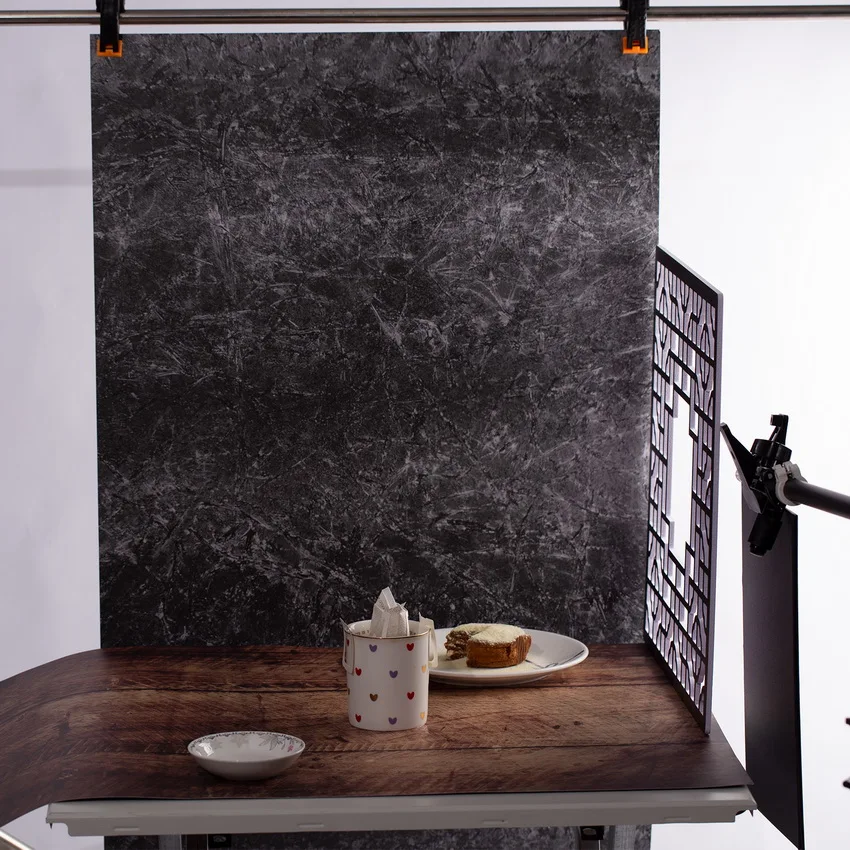 Selens 57*87cm INS Style Double Sides Wood Marble Wall come Vintage Photography Background Paper Board Prop per il cibo