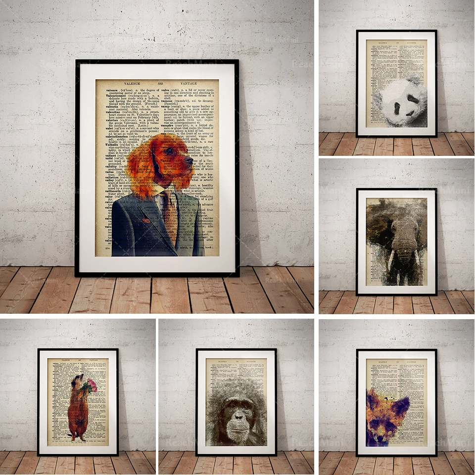 

Animal abstract dictionary print poster