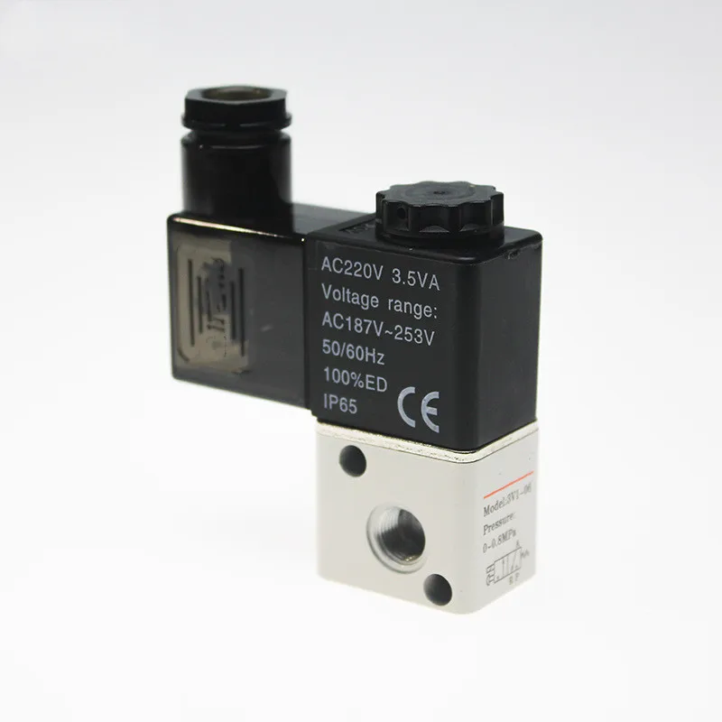 Airtac 2/3 Way 3 Port 1/8 Inch BSP 1/8" Electric Electromagnetic Air Control Solenoid Valve 3V1-06 12v 24v dc ac 110v 220v - Image 2