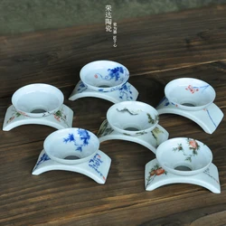 Ceramic blue- white porcelain tea filter white porcelain underglaze color tea leakage Kung Fu tea set accessories gold tea filet