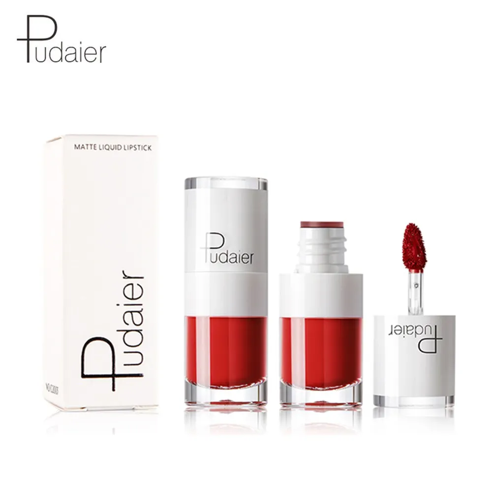 Pudaier 16Color Nude Matte Lipstick Waterproof Liquid Lipstick Long Lasting Moisturizer Women Red Lip Stick Tint Makeup Cosmetic