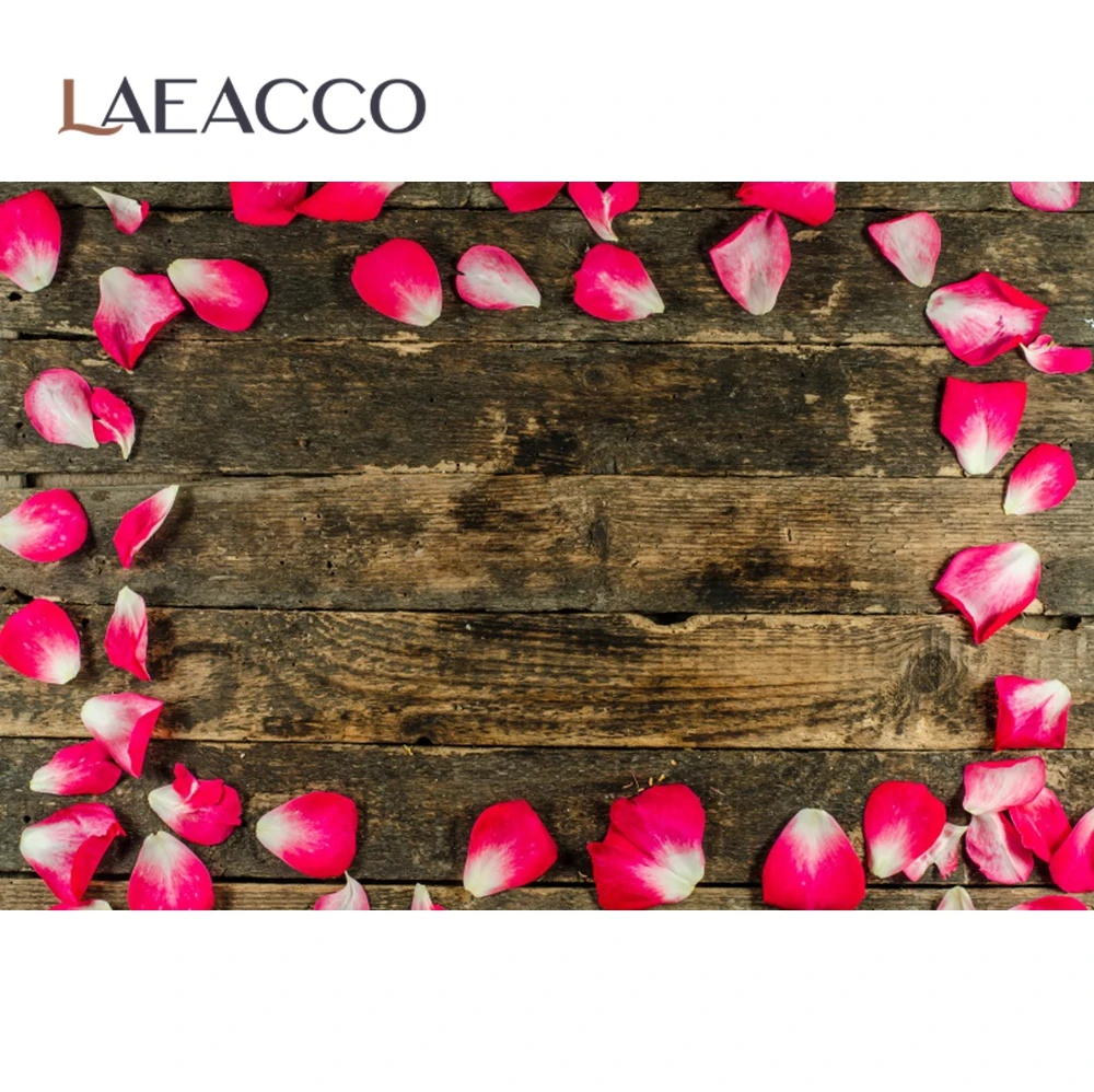 Laeacco الفينيل خلفية للتصوير لوح خشبي الزهور البتلة الحب طفل الحيوانات الأليفة دمية صورة المتصل صورة التصوير خلفية