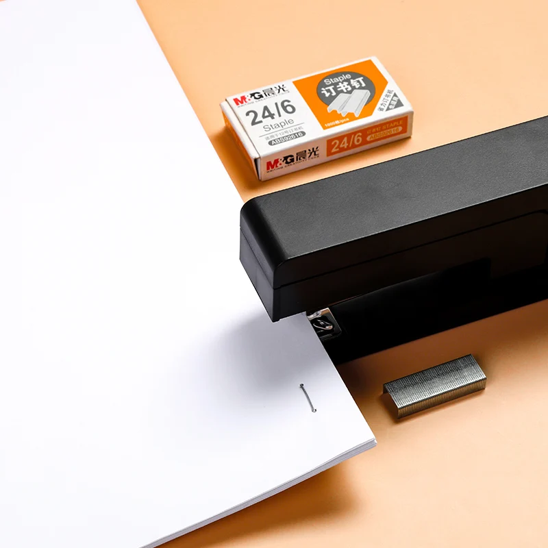 M&G 1pc Rotating 360 degree stapler Standard stapler for students Multifunction Labor-saving stapler Thickening stapler