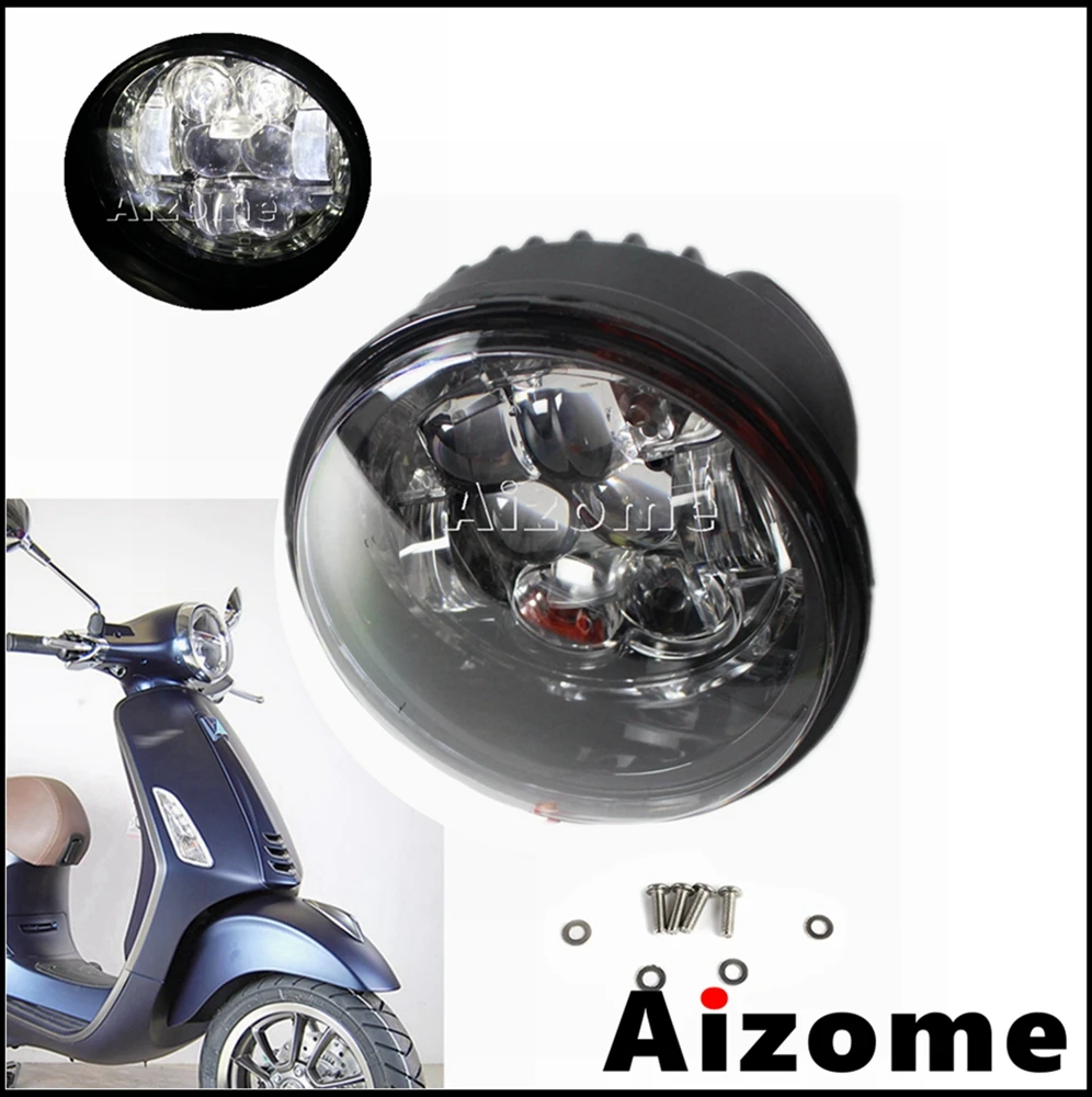 Scooter Head LED Lights 10-30V Daytime Running Lamp Motorcycle Waterproof High Low Headlamp Assembly for Primavera 150 125 50