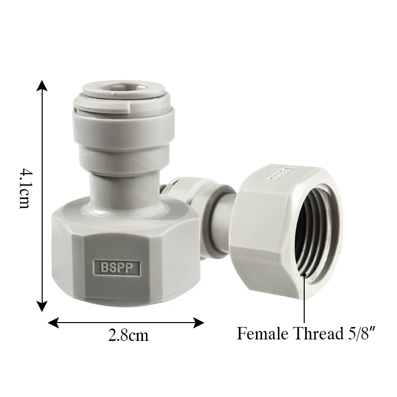 2Pcs 3/8(9.5mm) Push In Fittings To 5/8 1/2 3/4 Thread Female Adapter,Plastic Quick Connector Joint For Keg Coupler,Tap Shank