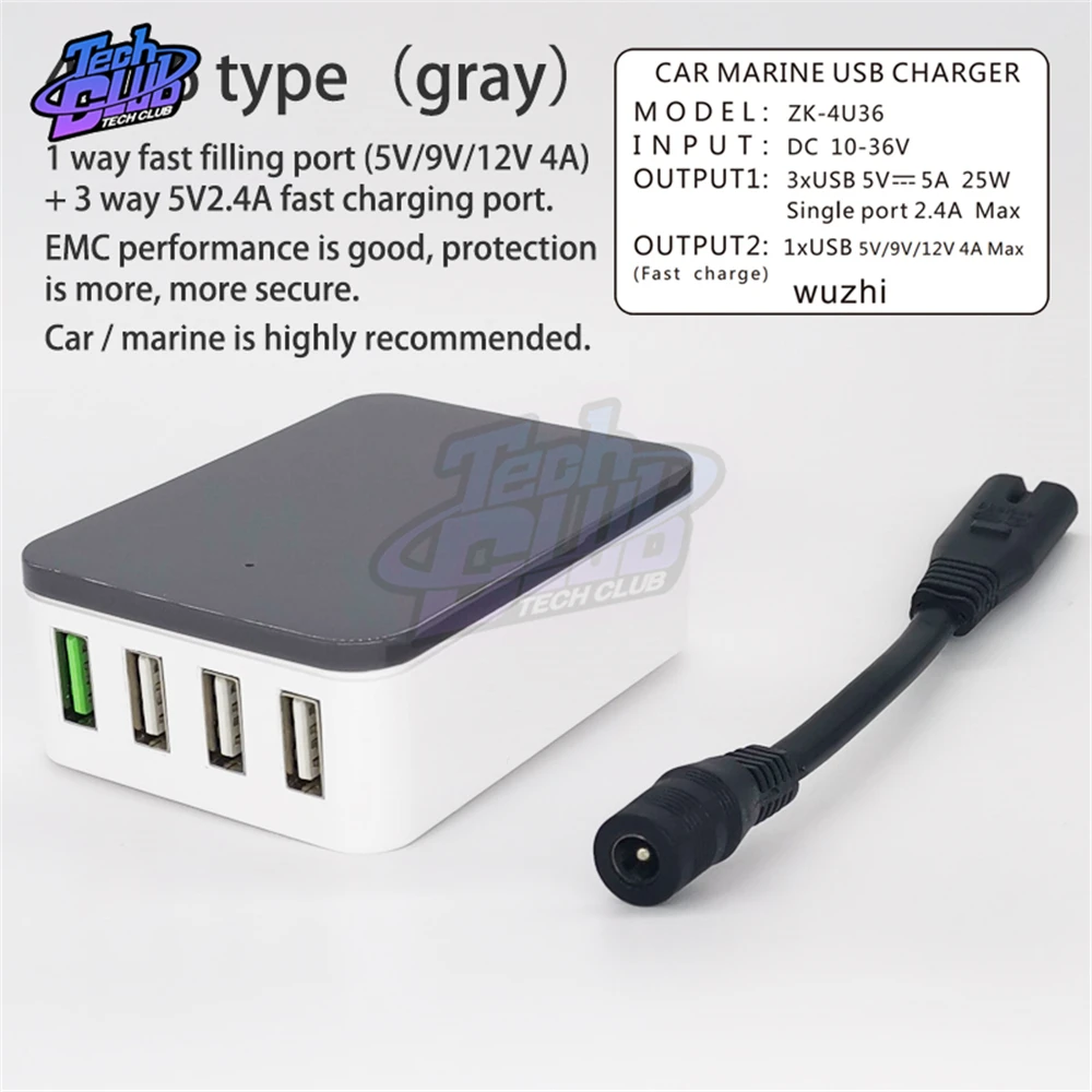 وحدة إمداد الطاقة بشاحن USB بتخفيض 50 وات 12 فولت 24 فولت 36 فولت إلى 5 فولت 5A QC2.0 QC3.0 FCP AFC SCP 4USB باك محول للمنزل الذكي