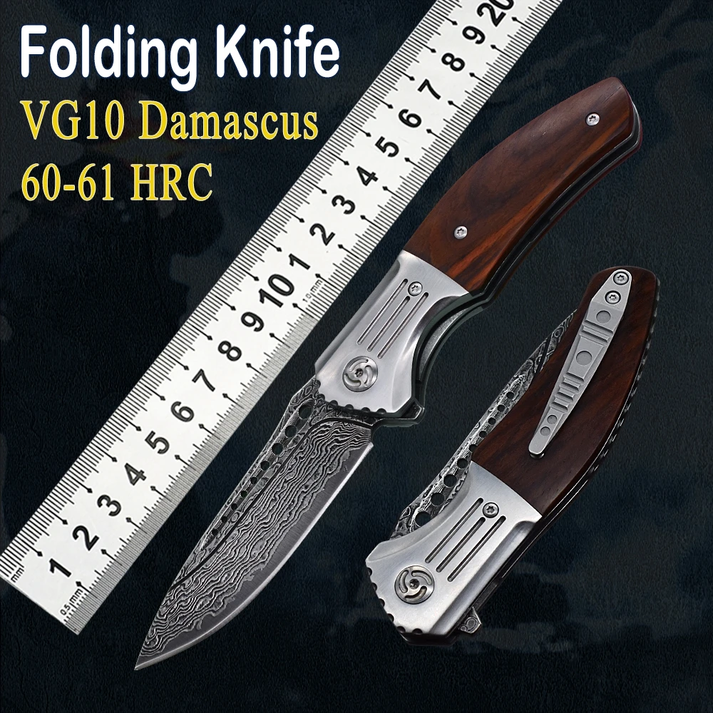 

Multi-High Hardness Folding Knife VG10 Damascus Material Steel Camping Tactical Knife Outdoor Survival Hunt Knifes EDC Gift Tool