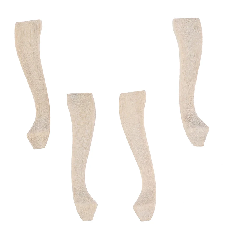 4 Pcs/set Wooden Table Legs For 1/12 Dollhouse Miniature Decoration DIY Furniture Toys Making Accessories