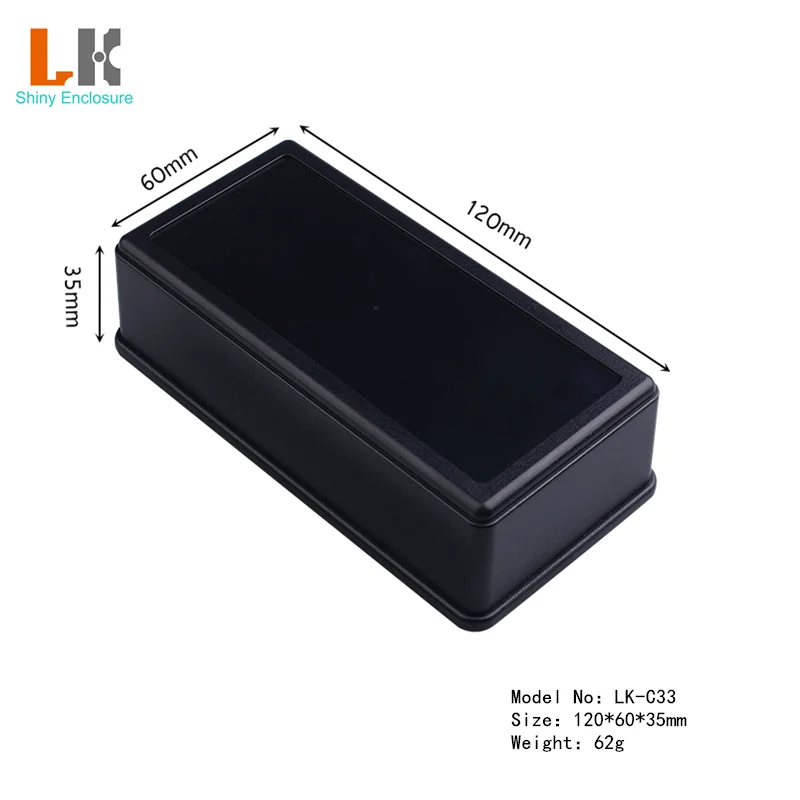 120x60x35mm Black  Electronic Project Box Waterproof Cover Project ABS Plastic Instrument Case High Quality DIY Enclosure Boxes
