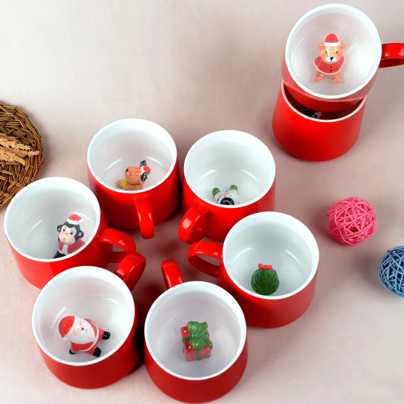 3D Creative Christmas Favors Ceramic Children Coffee Tea Milk Mug 400ml