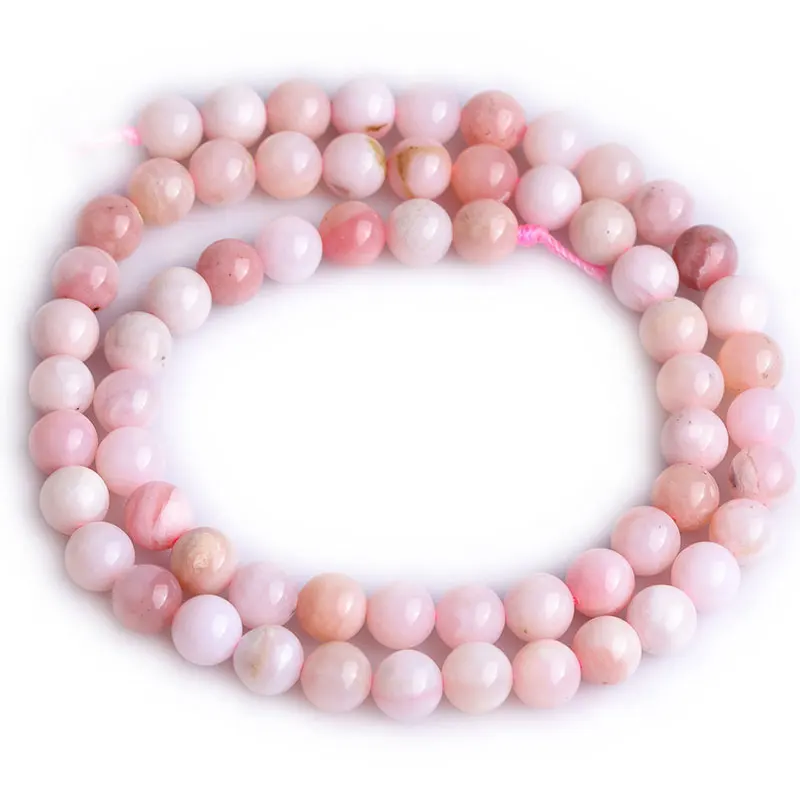 Natural Mixed Pink Opal Stone Round Bead For Jewelry Making Strand 15 \