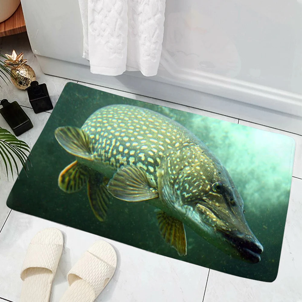 CLOOCL Ocean Biological House Doormat Decor 3D Print Animal Doormat Decor Carpet Soft Flannel Non-Slip Doormat for Bedroom Porch