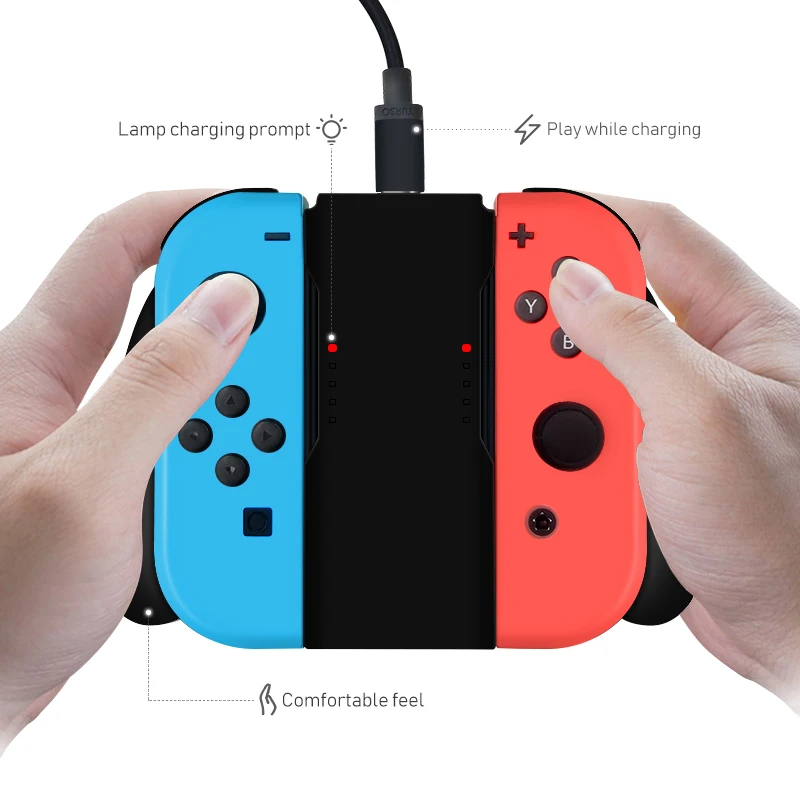 Data Frog Dual Gamepad Charger For Nintendo Switch Joy-Con Type-C Interface Charging Grip Bracket For Switch Accessories