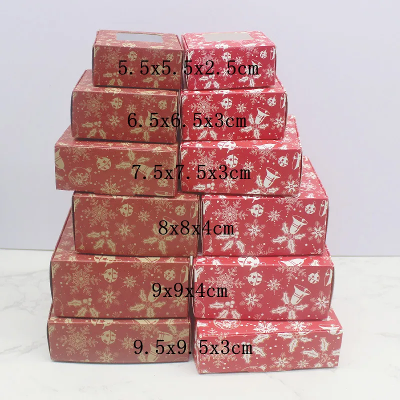 رخامي نمط كرافت صندوق ورقي مع نافذة ، تغليف حزمة ، صندوق هدايا متعدد الحجم ، لوازم الحفلات ، مجوهرات ، 10 قطعة #2