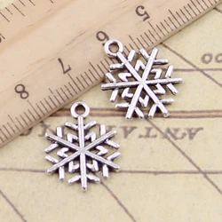 20pcs Charms snowflake snow 19x15mm Tibetan Bronze Silver Color Pendants Antique Jewelry Making DIY Handmade Craft