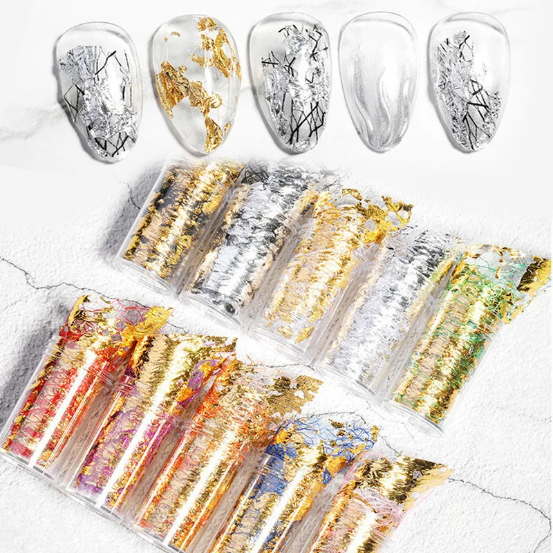 

3D Mesh Nail Art Sticker Gold Silver Lace Hollow Net Line Nail Foil Design Manicure Decal Wraps Decorations Accessories 4*50 cm