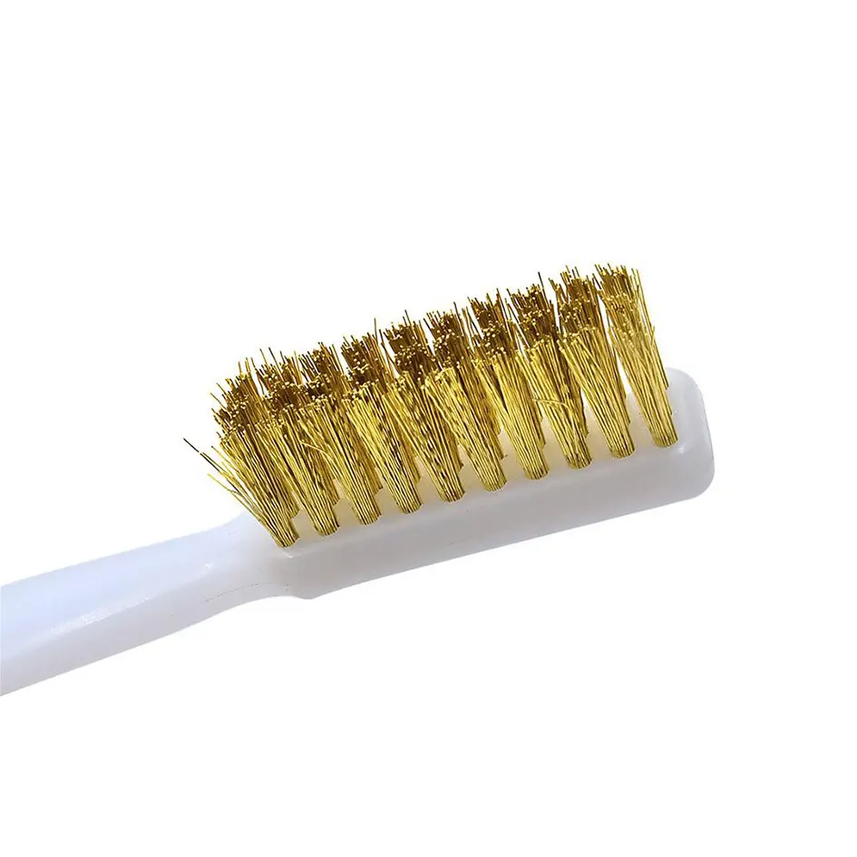 Fio de cobre escova de dentes impressora 3d parte mais limpa ferramenta escova cobre lidar com mk8 e3d bocal aquecedor bloco hotend limpeza cama quente