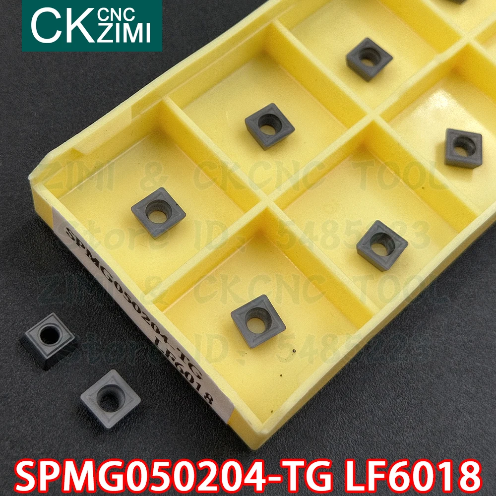 Insertos de carburo SPMG050204-TG LF6018 SPMG 050204 TG LF6018, insertos de torneado indexables en U, herramientas de torno CNC para acero inoxidable
