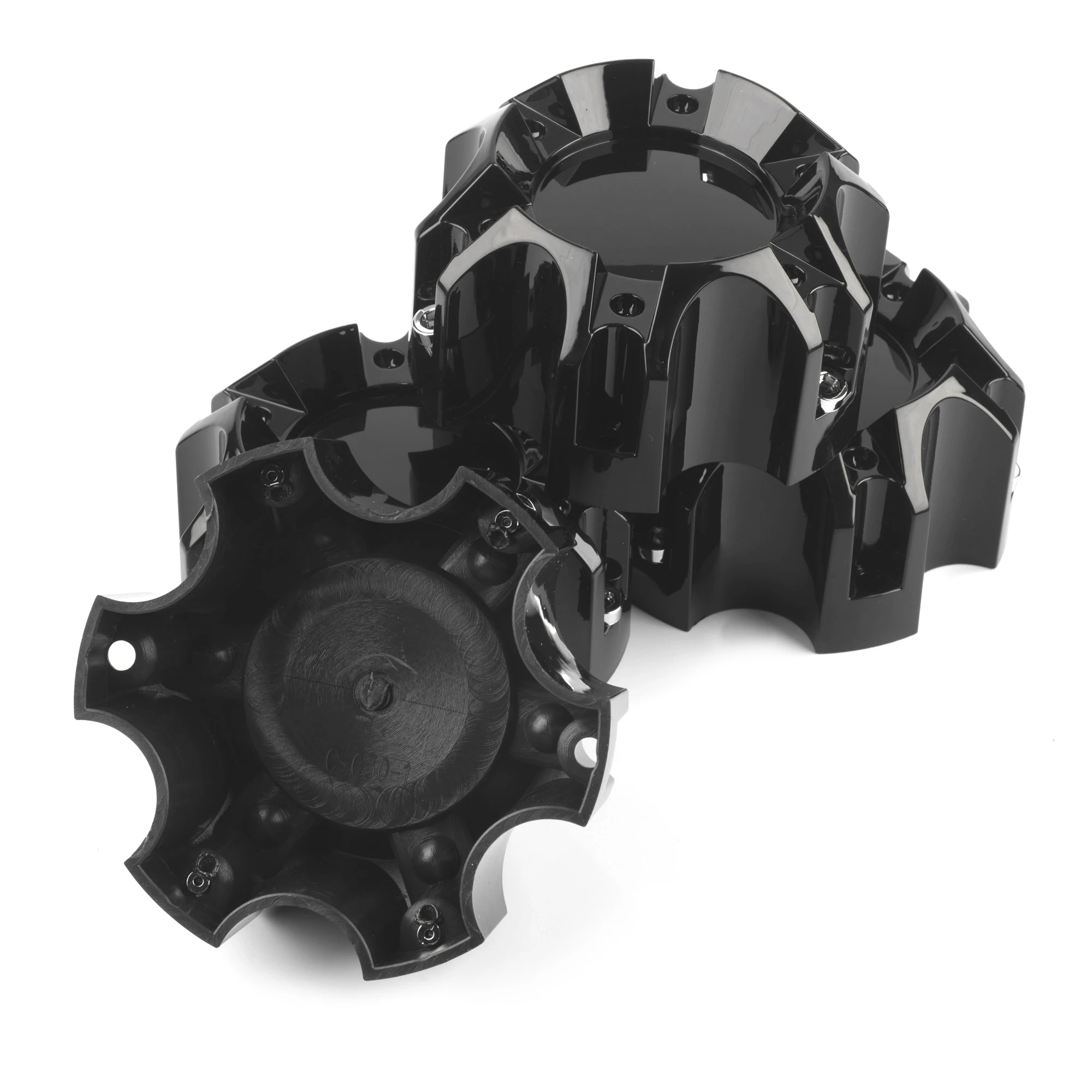 4pcs OD 114mm/4.49in ID 105mm/4.13in Wheel Hub Center Cap Rim Dust Cover 6 Lugs Refits Accessroies Black