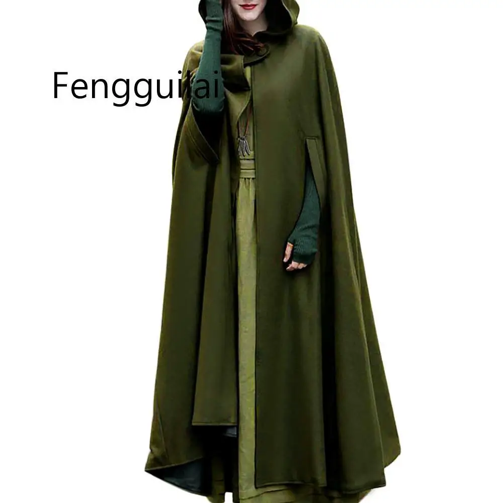 

FENGGUILAI New Women Shawl Coat Open Front Cardigan Jacket Coat Green Gray Black Shawl Cape Cloak Poncho