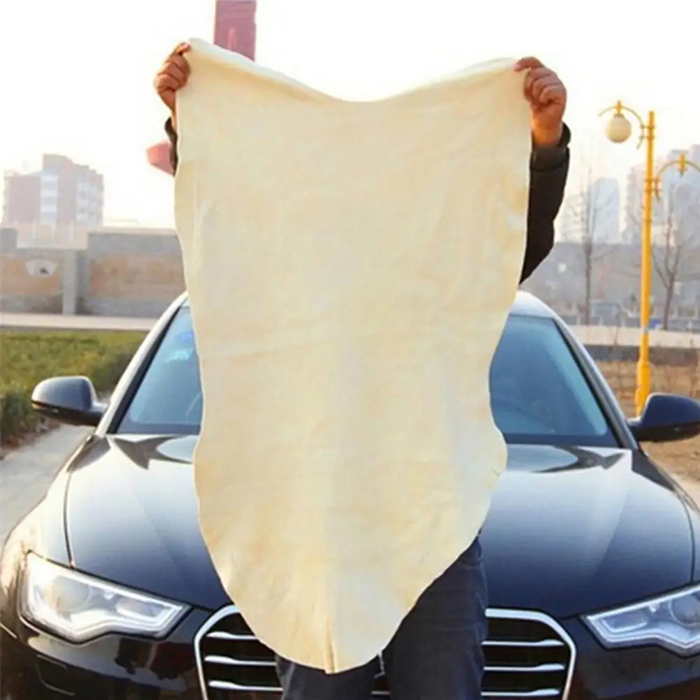 

Natural Chamois Leather Car Cleaning Cloth Body Window Washing Towel Cleaning ClothGenuine Leather Wash Suede Absorbent Quick