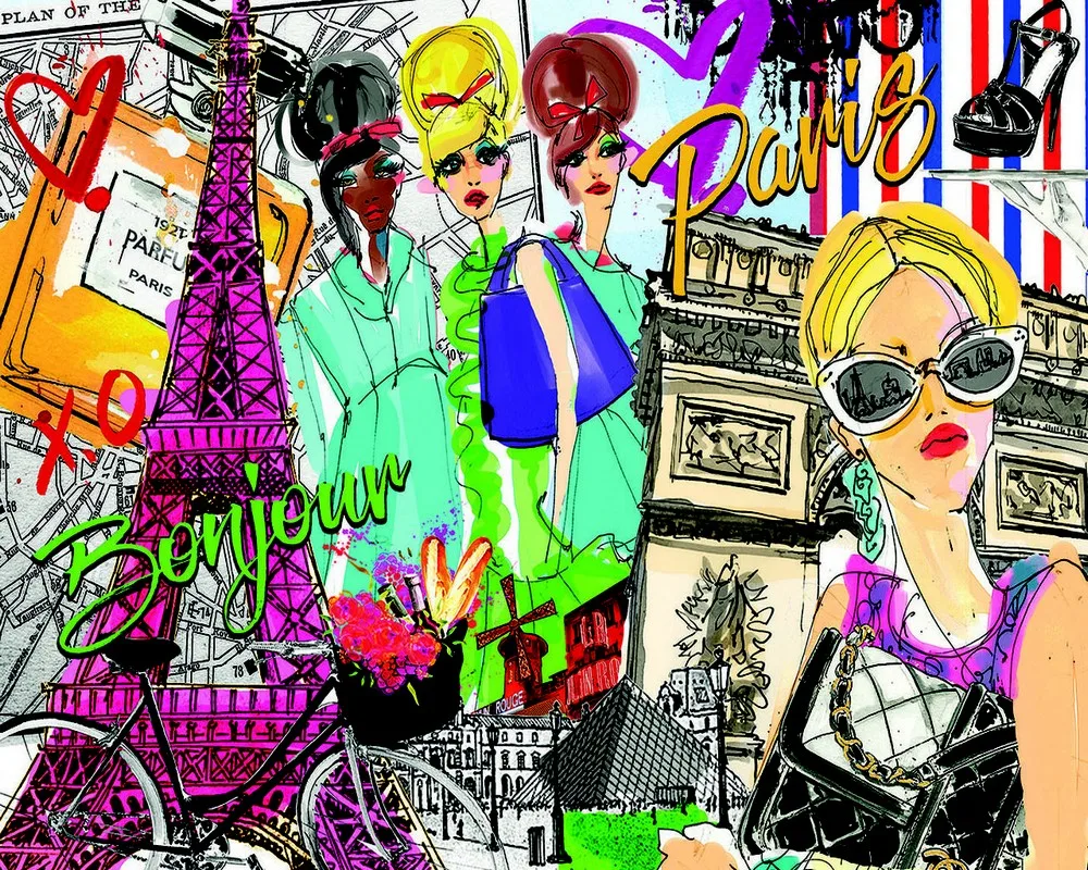 JMINE Div 5D Paris Eiffel Tower Lady woman Full Diamond Painting cross stitch kits art Cartoon 3D paint by diamonds