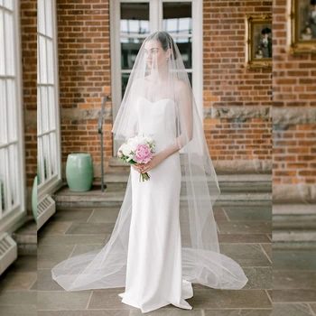 TOPQUEEN V131 voile de mariage minimaliste à 2 niveaux avec voile fard à joues pour mariée enterrement de vie de jeune fille accessoires de mariée voiles de mariée