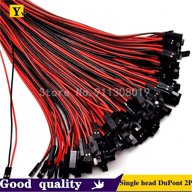 5PCS 60CM Single head Dupont Line Dupont connector plug with cable jumper wire 2.54MM PITCH  2 Pin Dupont Line