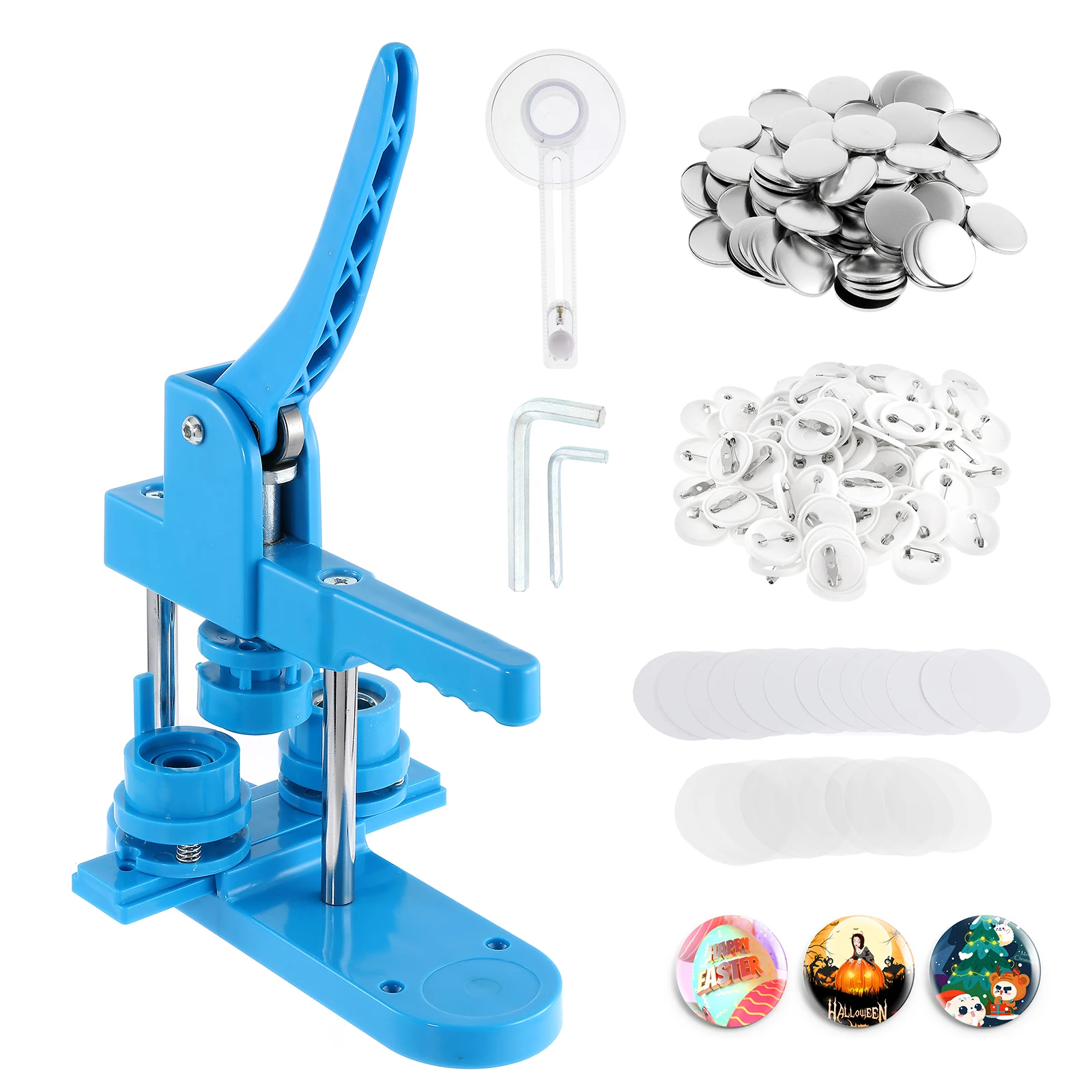 Button Badge Making Machine DIY Badge Pin Maker Kit with 200 sets Materials 25/37/58mm Press Badge Punch Press