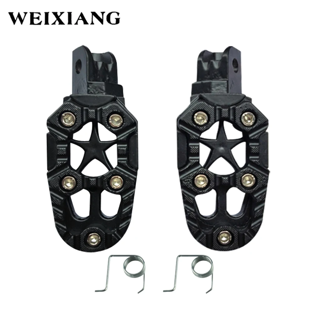 2x Universal Aluminum Alloy Motorcycle Foot Pegs Front Rider Footpegs Pedals For Dirt Pit Bike ATV Motorcycles Scooter