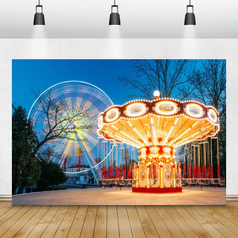 Laeacco الطفل الحصان كاروسيل تسلية حزب صورة التصوير الخلفيات التصوير الخلفيات صورة المتصل استوديو الصور