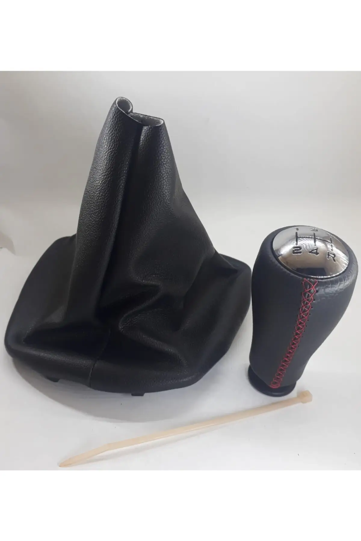 For Fiat Fiorino Leather Shift Knob And Gaiter Suit (large Type) Black (2011-2018)