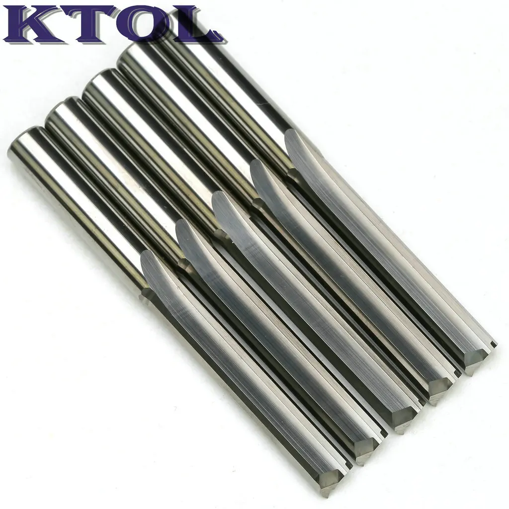 

6.35x35mm 2 Flute Straight Milling Cutter Woodworking Tool Tungsten Solid Carbide CNC Router Bits for Wood MDF Slot Cutting Long