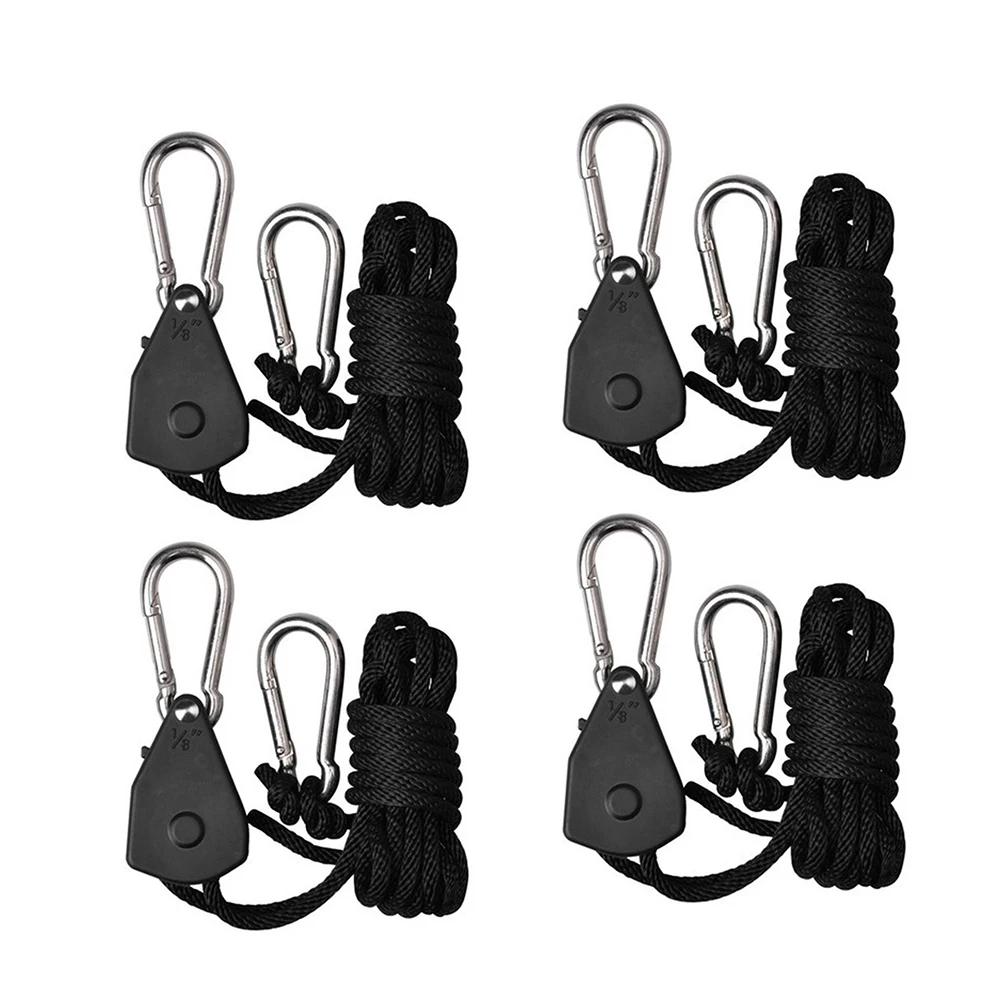 BEYLSION Heavy Duty Adjustable Rope Grow Light Ratchet Rope Grow Light Lamp Glass Temperature and Humidity Monitor for Grow Tent