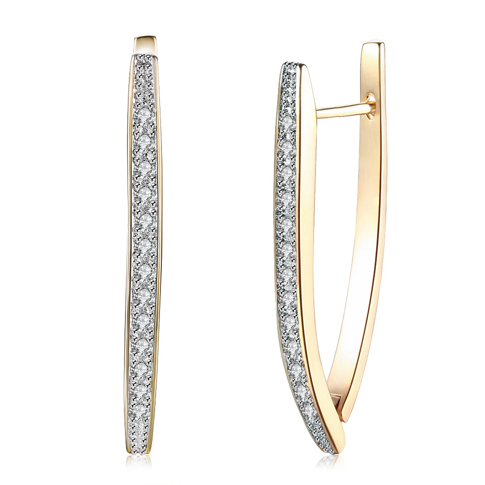 wholesale wedding Gold Color Earrings for Women Wedding Decoration Delicate Design Austria crystal Jewelry Lady Gift Luxury