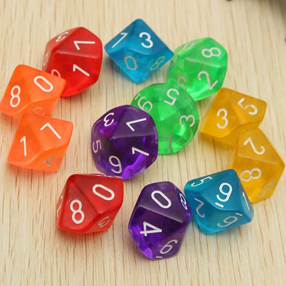 10pcs 10 Sided D10 Dices For RPG Role Playing Games Party Favor Board Game Lovers Dice Toy Gift