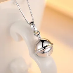 KOFSAC Fashion Chic 925 Sterling Silver Necklace Jewelry Lady Exquisite Bells Pendant Necklaces For Women Christmas Accessories