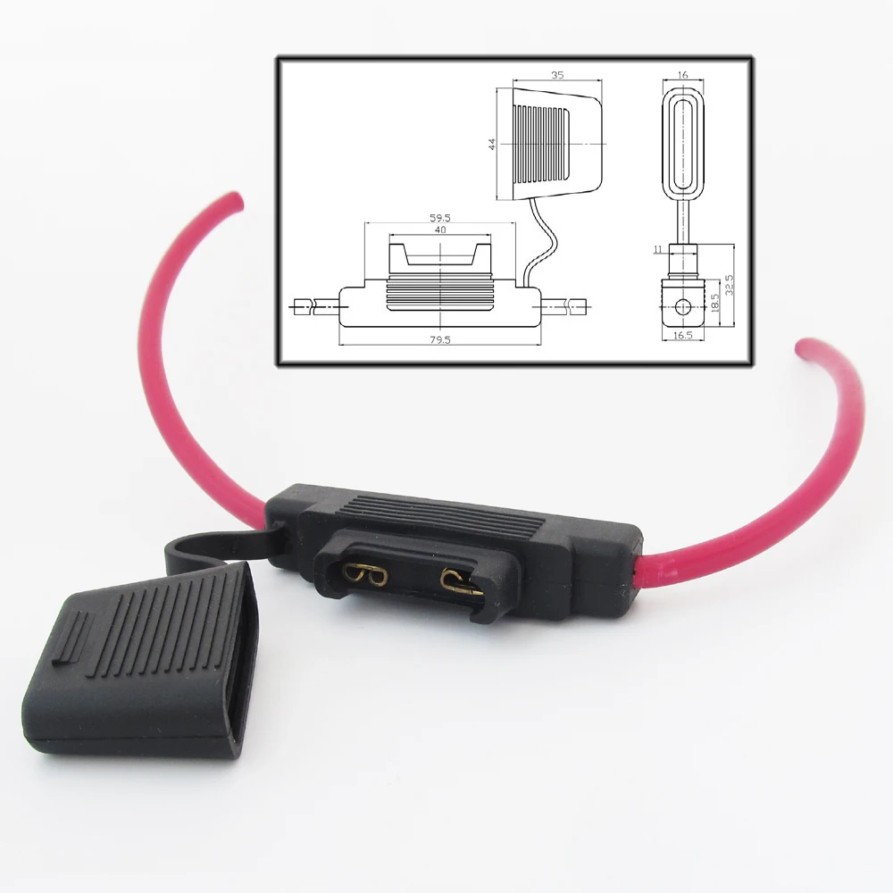 1pc portafusibili a lama impermeabile di grandi dimensioni In linea 8AWG di alta qualità per auto/barca/camion