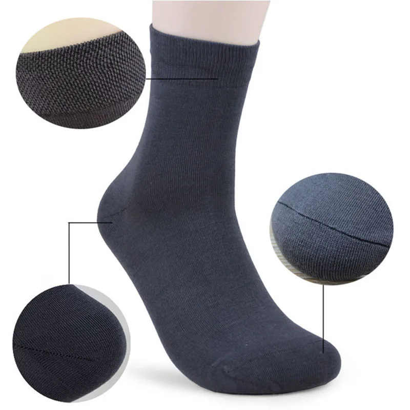 Chaussettes formelles en fibre de bambou pour hommes, douces et confortables, monochromes, noires, blanches, décontractées, robe d\'affaires,