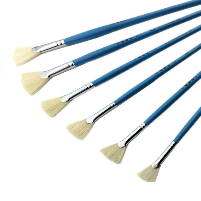 

12pcs Art Paint Brush Bristle Hair Fan-shaped Pinceles Para Acrilico Y Oleo Artist Painting Brush Pincel Pintura Art Supplies