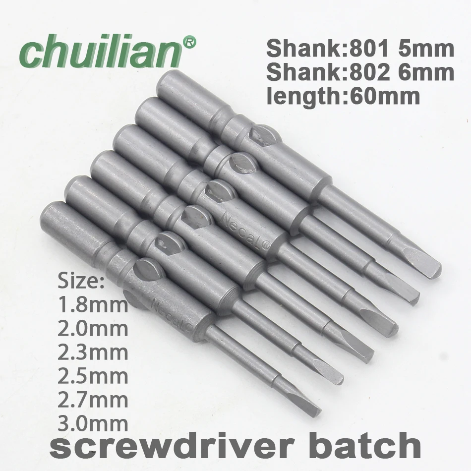 

1Pcs Magnetic Triangle Screwdriver Drill Bits Screw Driver Bits Tool 801 802 5MM 801 802 6MM Round Shank 1.8/2.0/2.3/2.5/2.7/3mm