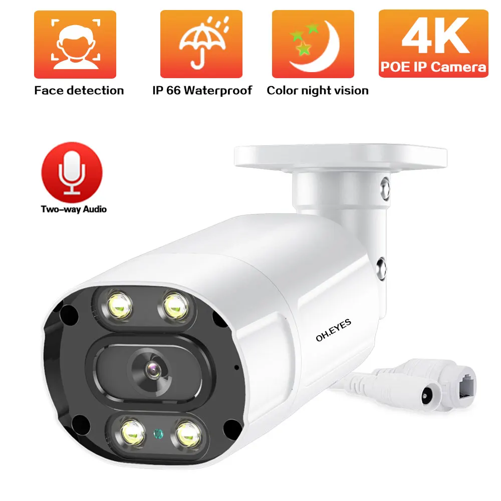 

POE Full Color Night Vision Security Camera 4K Outdoor Face Recognition CCTV Video Surveillance IP Camera 8MP XMEYE H.265 IP Cam