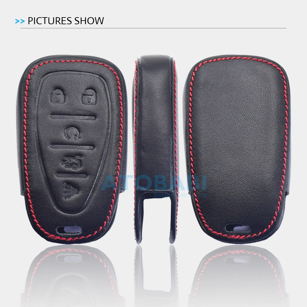 Leder-Autoschlüsselhülle für Chevrolet Equinox Spark Trax Traverse Blazer Trailblazer Smart Auto Fernbedienung Schlüsselanhänger Schutzhülle. – Detail 2