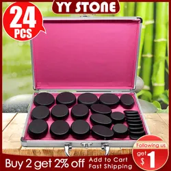 Tontin Hot Stone Massage Set Heater Box Relieve Stress Back Pain Health Care Lava Basalt round massage tool Stones for Health